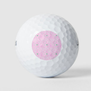 Tennis Racket Pattern Pastel Pink Golf Balls
