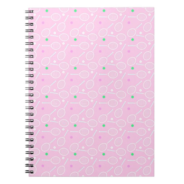 Tennis Racket Pattern Pastel Pink   Notebook (Front)