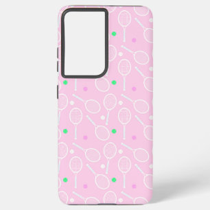 Tennis Racket Pattern Pastel Pink  Samsung Galaxy Case