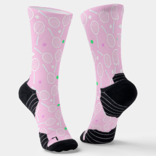 Tennis Racket Pattern Pastel Pink   Socks