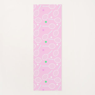 Tennis Racket Pattern Pastel Pink Yoga Mat