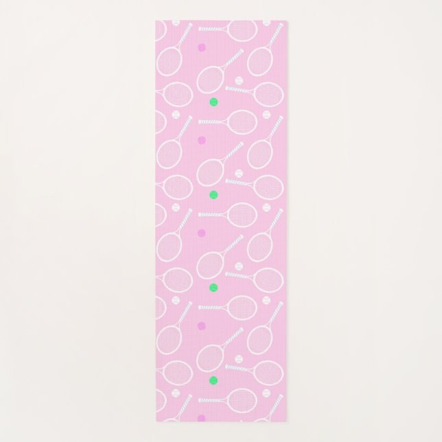 Tennis Racket Pattern Pastel Pink   Yoga Mat (Front)