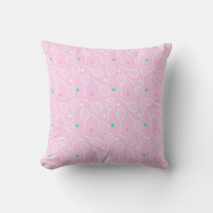 Tennis Racket Pattern Pink  Cushion