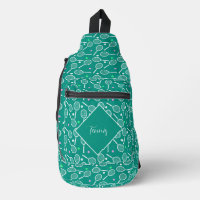 Tennis Racket Pattern Retro Green Personalised