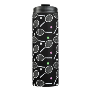 Tennis Racket Pattern Thermal Tumbler
