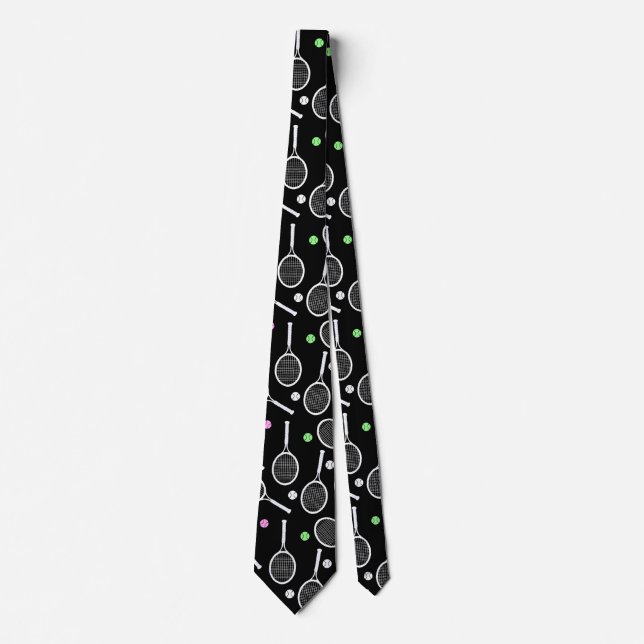 Tennis Racket Pattern   Tie (Front)