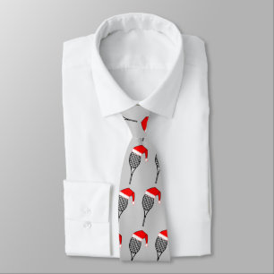 Tennis Racket Santa Hat Tie