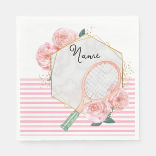 Tennis Racket with flower for Woman Player Napkin