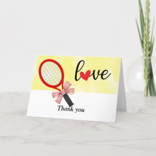 Tennis racket with love thank you card