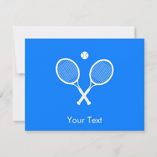 Tennis Rackets and Ball Blue RSVP Card