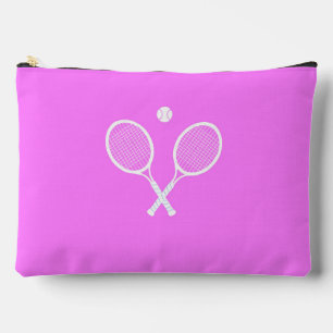Tennis Rackets and Ball Deep Pink Accessory Pouch