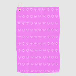 Tennis Rackets and Ball Deep Pink  Golf Towel