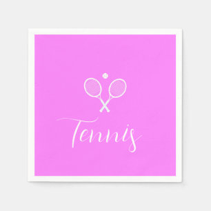 Tennis Rackets and Ball Deep Pink  Napkin