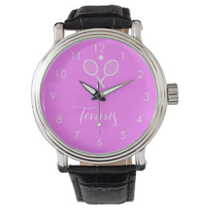 Tennis Rackets and Ball Deep Pink  Watch