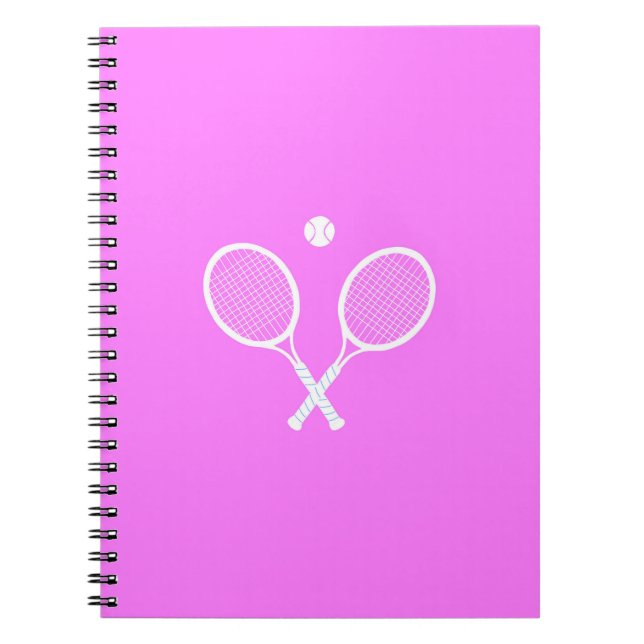 Tennis Rackets and Ball Party Pink  Notebook (Front)