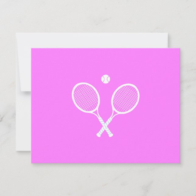 Tennis Rackets and Ball Party Pink  RSVP Card (Front)