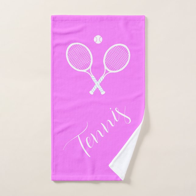 Tennis Rackets and Ball Pink   Hand Towel (Hand Towel)