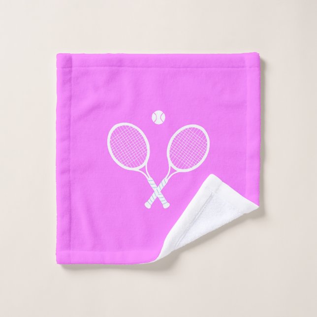 Tennis Rackets and Ball Pink Party  Wash Cloth (Wash Cloth)
