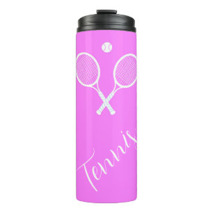 Tennis Rackets and Ball Pink Thermal Tumbler