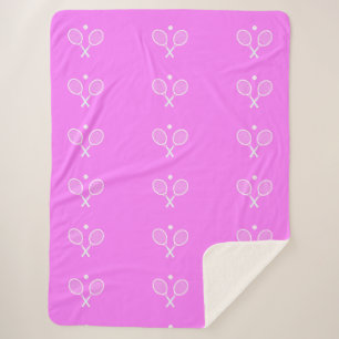 Tennis Rackets and Ball   Sherpa Blanket