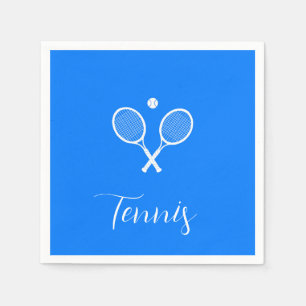 Tennis Rackets and Ball Ultramarine Blue   Napkin