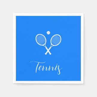 Tennis Rackets and Ball Ultramarine Blue Napkin