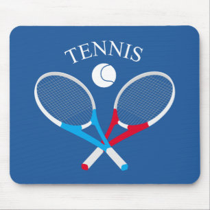 Tennis rackets and tennis ball mouse mat