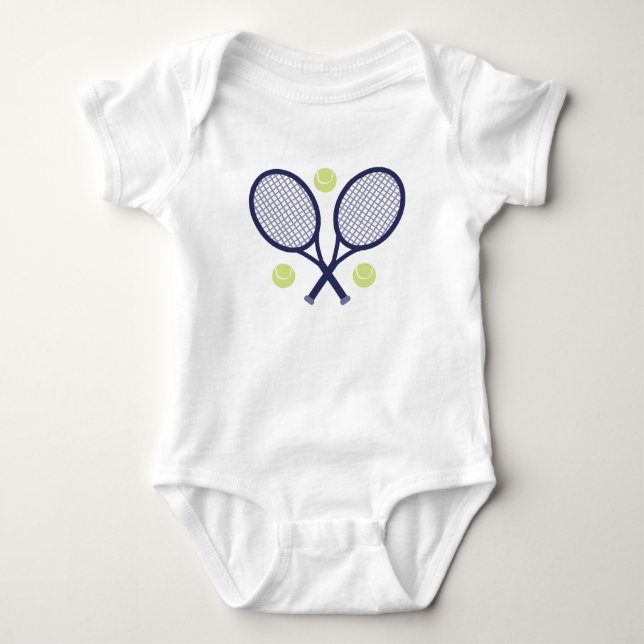 Tennis Rackets Baby Bodysuit (Front)