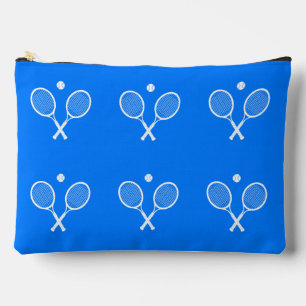 Tennis Rackets Blue Background Accessory Pouch