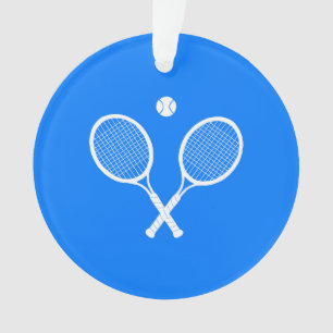 Tennis Rackets Blue Background Ornament