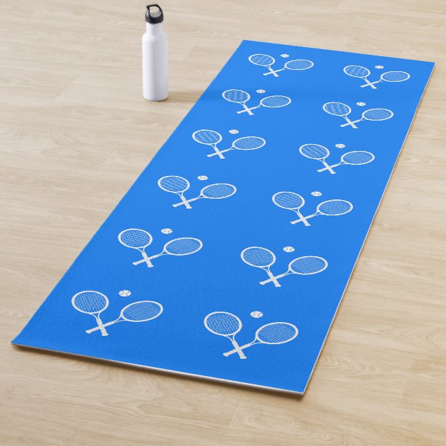 Tennis Rackets Blue Background  Yoga Mat (In Situ)