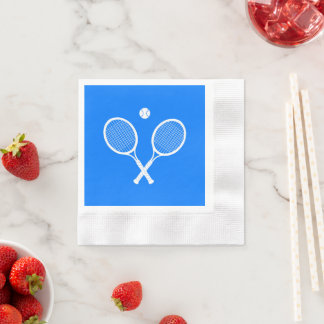 Tennis Rackets Blue  Party Napkin