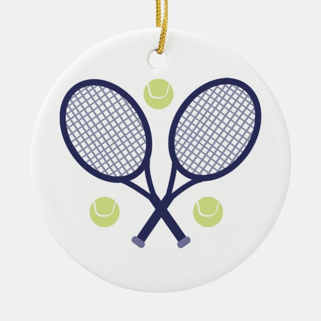 Tennis Rackets Ceramic Tree Decoration (Front)