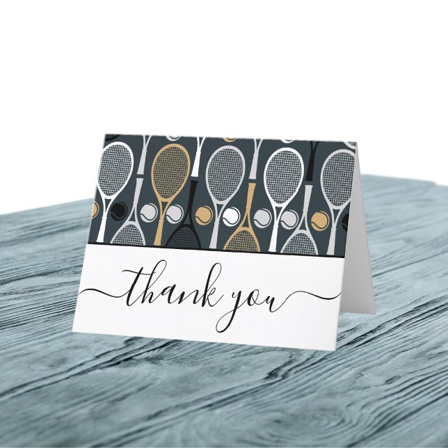 Tennis Rackets Coach Player Thank You Card  (Creator Uploaded)