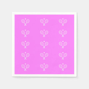 Tennis Rackets Deep Pink Background Napkin