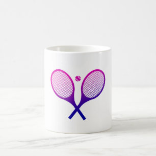 Tennis Rackets Magenta to Purple Ombre   Coffee Mug