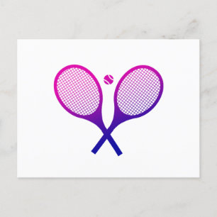 Tennis Rackets Magenta to Purple Ombre Postcard