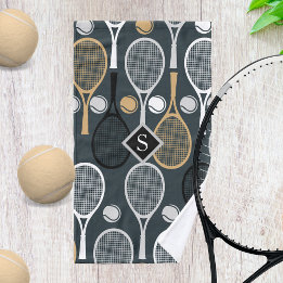 Tennis Rackets Monogram Sport Hand Towel