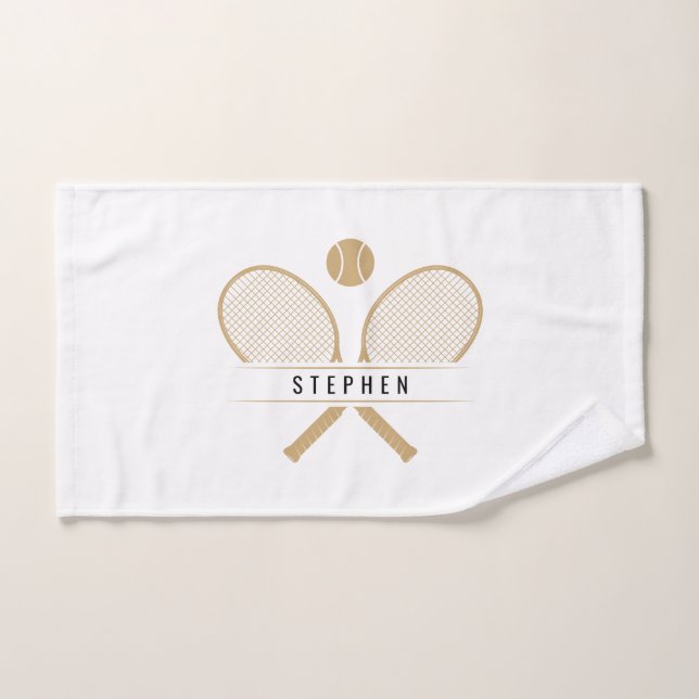 Tennis Rackets & Name Sports Hand Towel (Hand Towel)