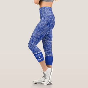 blue paisley leggings