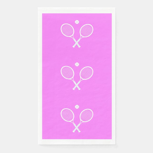 Tennis Rackets Party Deep Pink   Napkin (Front)