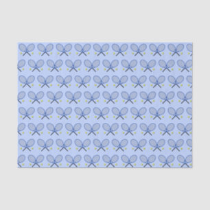 Tennis rackets pattern blue tissue paper