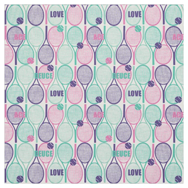 Tennis rackets repeated pattern fabric (Swatch)