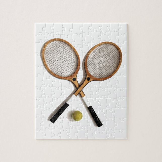 tennis rackets , sports , ballgames, jigsaw puzzle (Vertical)
