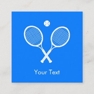 Tennis Rackets with Ball Ultramarine Blue Custom Enclosure Card