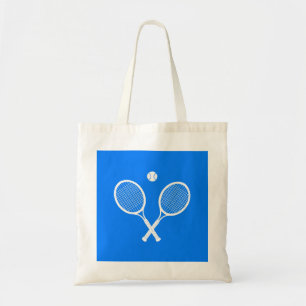 Tennis Rackets with Ball Ultramarine Blue Hue Tote Bag