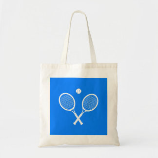 Tennis Rackets with Ball Ultramarine Blue Hue Tote Bag