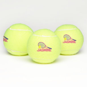 Tennis racquet and ball pink blue graphic custom