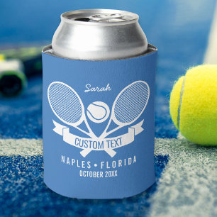 Tennis Racquet & Ball Player Club Team Custom Can Cooler