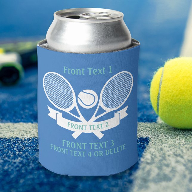Tennis Racquet & Ball Player Club Team Custom Can Cooler (Creator Uploaded)